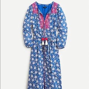 J crew belted tunic dress in night sky block print size large worn once